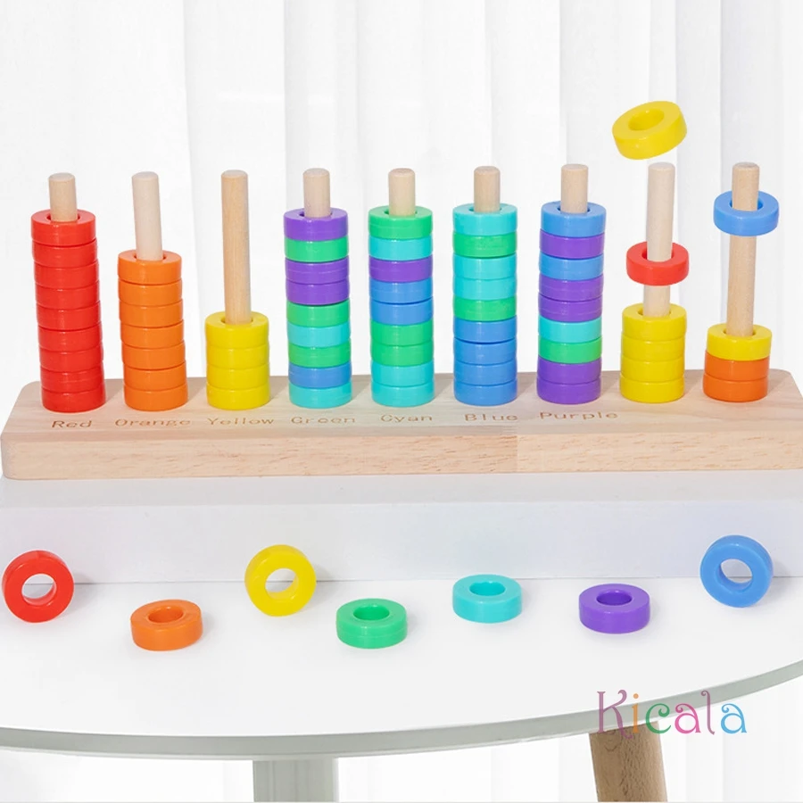 Cor educacional das crianças jogar o círculo jogo de correspondência brinquedo interativo calculadora para crianças classificação empilhamento puzzle brinquedo