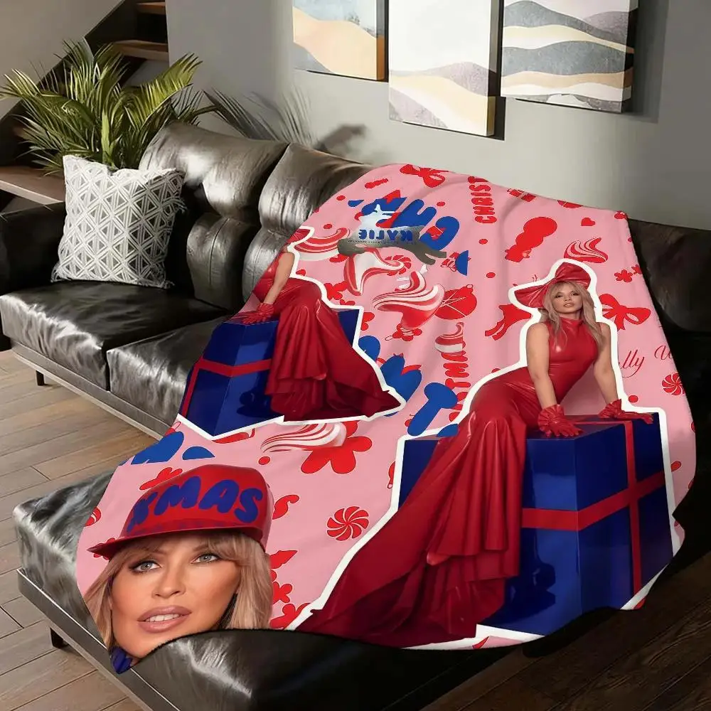 Singer Kylie Minogue Kylie Christmas Blanket for Sofa Bed Office Travel Camping  Soft Warm Throw for Relaxing Reading Sleeping