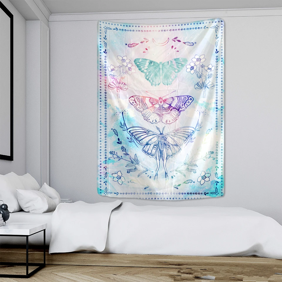 Psychedelic Butterfly Tarot Tapestry Wall Hanging Witchcraft Bohemian Hippie Tapiz Dormitory Home Decor