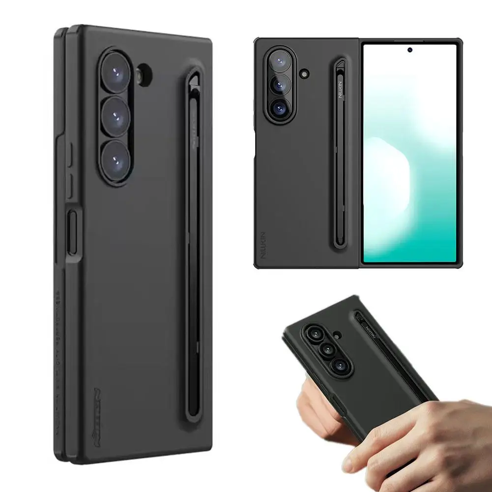 

Для NILLKIN для Samsung Galaxy Z Fold 7, гибкий чехол Pure Fold, жидкий силиконовый защитный чехол для кожи с дизайном ручки H6C5