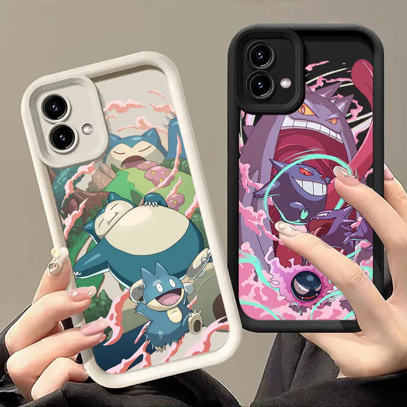 

Pokemons Eevee Gengar Cartoon Phone Case For Motorola Moto Edge 60 50 Fusion 40NEO G85 G84 G75 G54 G53 G35 G34 G22 G15 G14 Cover