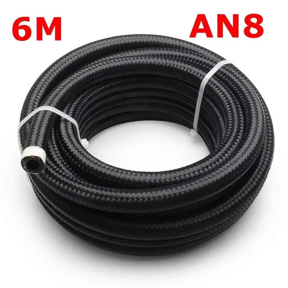 10FT 3M AN4 AN6 AN8 AN10 AN12 Olie Brandstof Slang Olie Gas Cooler Slang Line Buis Nylon Roestvrij staal Gevlochten Binnen Cpe Rubber