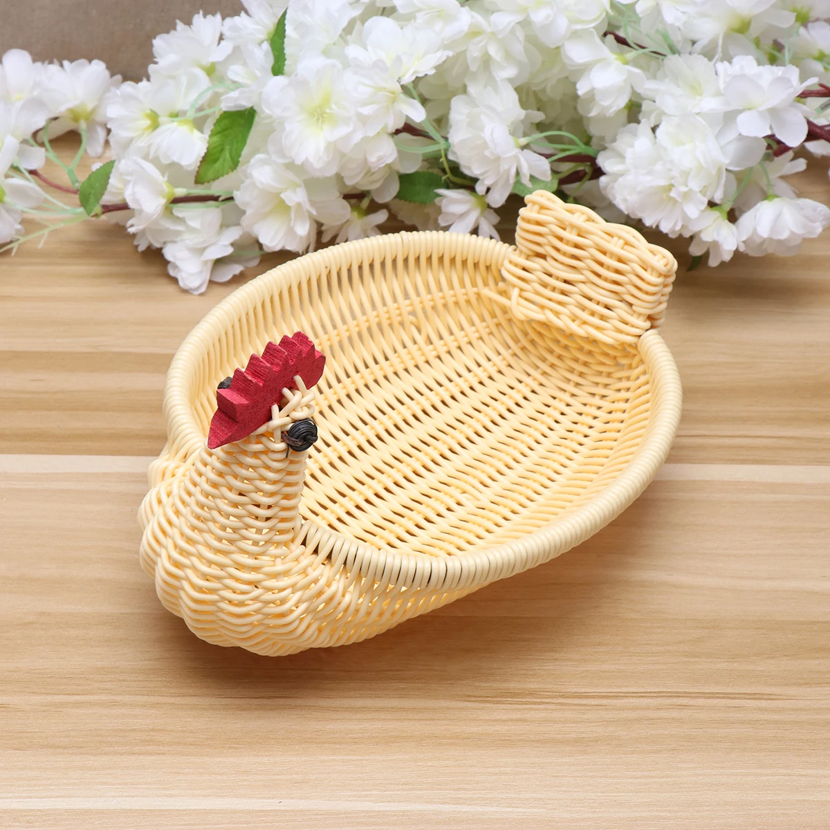

Rattan Fruit Kitchen Storage Tray Unique Rattan Fruit Basket Woven Chicken Design Long Use Decorative Gift Ideas