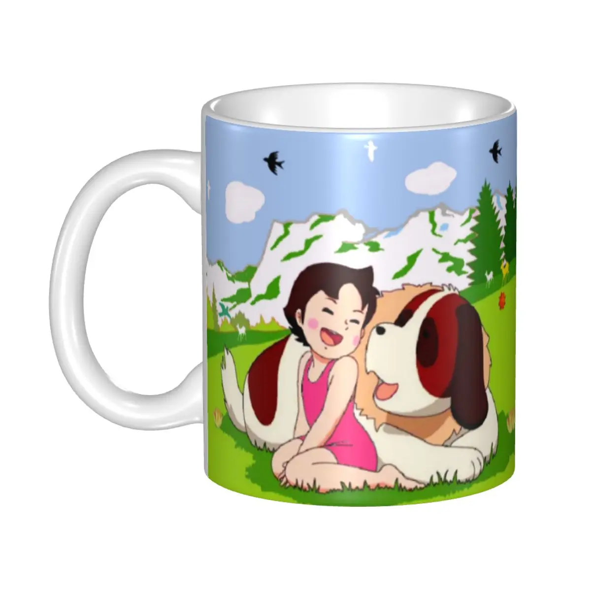 Alps Mountain Girl Happy Heidi Coffee Mug DIY Custom Ceramic Mug Creative Present Outdoor Work Camping Cups And Mugs