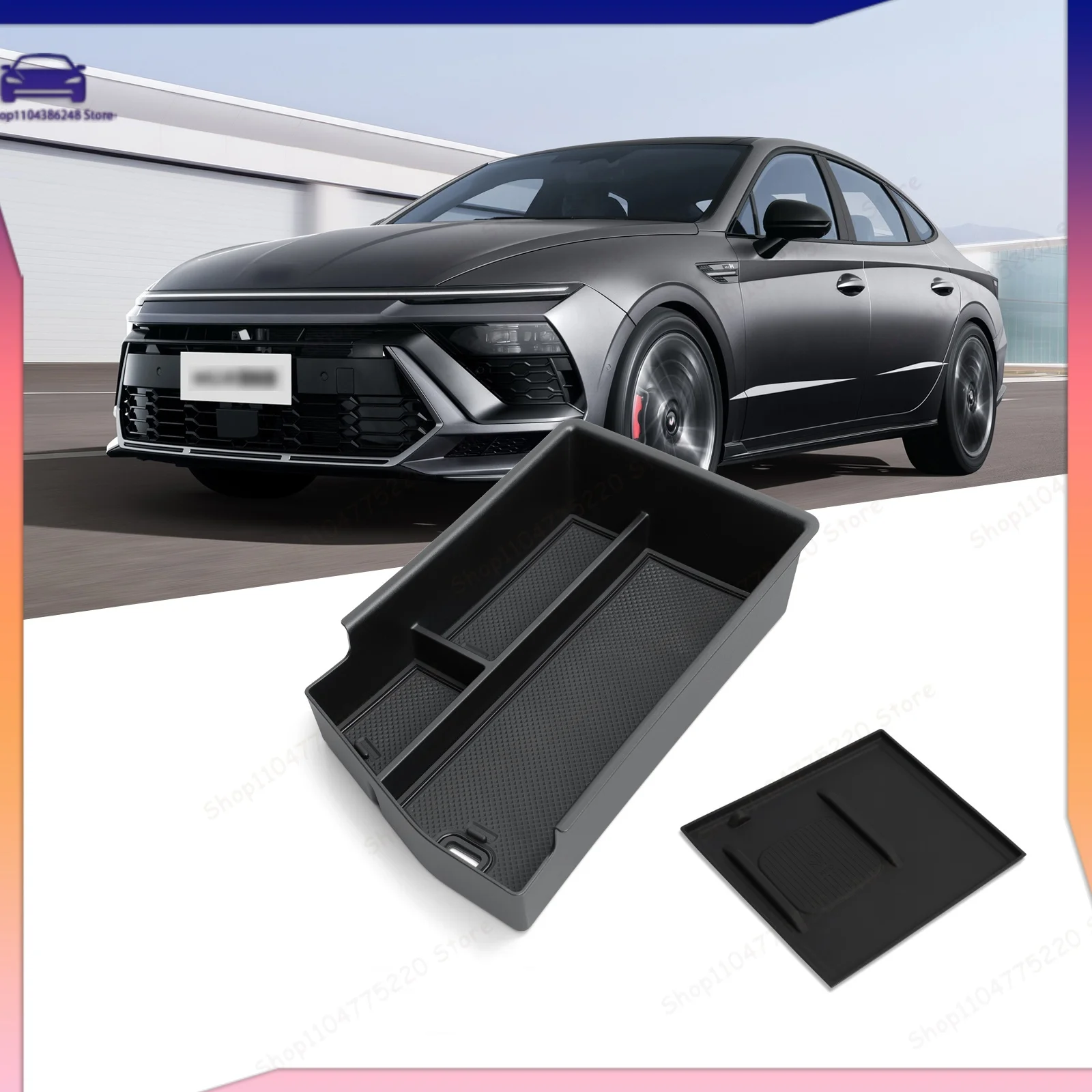 

LHD for Hyundai Sonata 2024 N-line Armrest Storage Box Anti Dirt Pad Wireless Accessories Tidying Fit Left Hand Drive