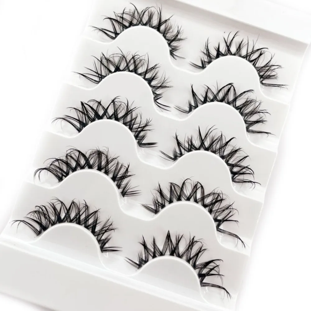 Cils artificiels 3D en faux vison, volume désordonné, faits à la main, 15 mm, effet naturel et volumineux, pour femmes, sans cruauté animale