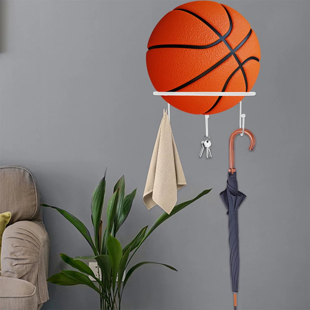 

Wall-Mounted Basketball Rack Durable Metal Ball Holders for Multiple Uses Easy to Fix and Display in Home Shop Exhibition Hall