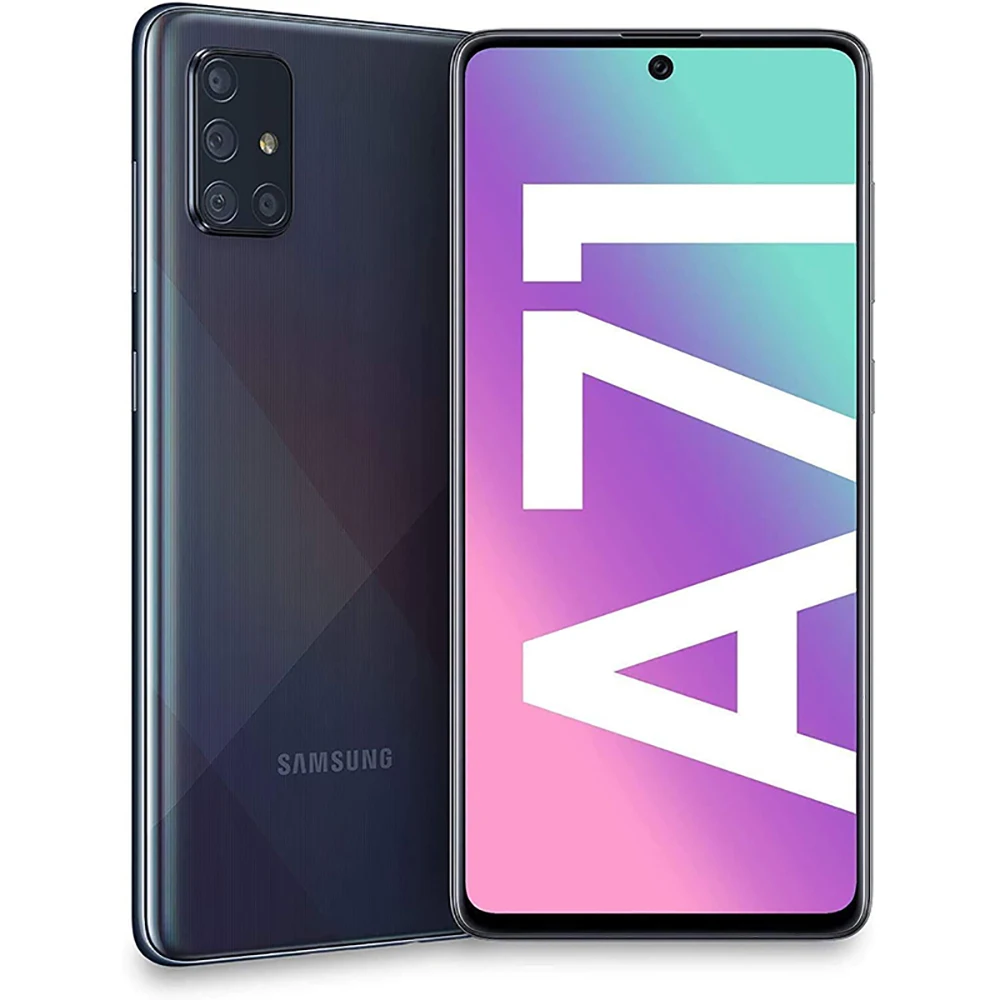 هاتف Samsung Galaxy A71 5G هاتف ذكي مجدد بشاشة 6.7 بوصة وذاكرة وصول عشوائي 6 جيجابايت وذاكرة قراءة فقط 128 جيجابايت إصدار أمريكي من سامسونج تحت شاشة بصمة 64 ميجابكسل 4500 مللي أمبير في الساعة