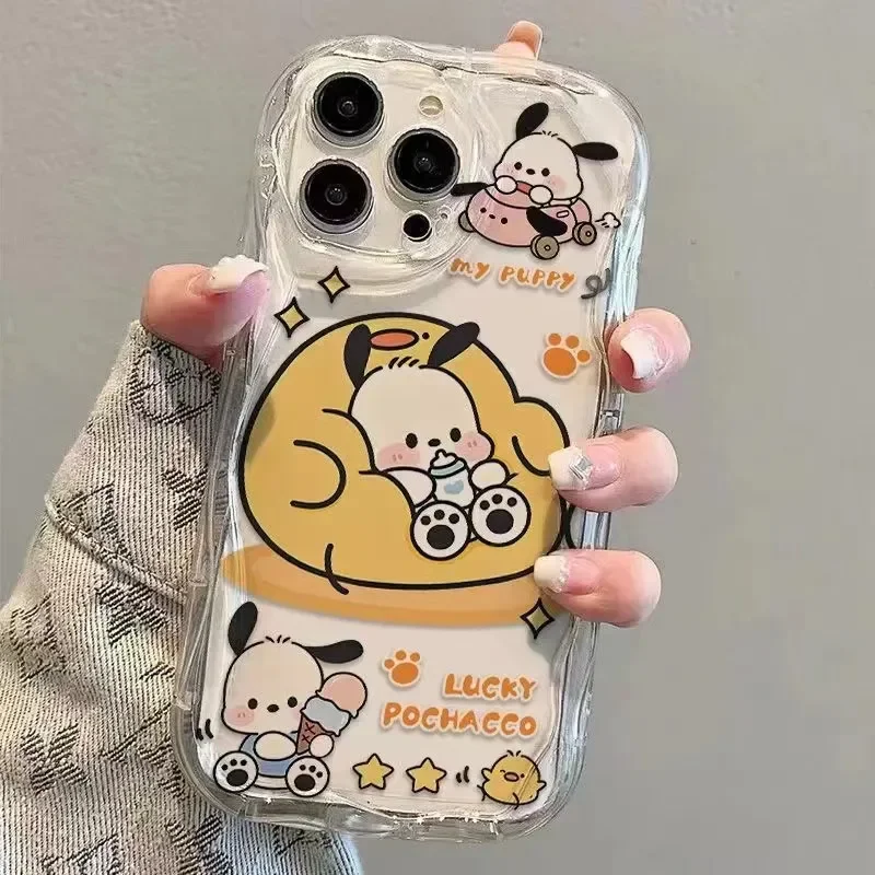 Sanrio Pochacco Lucky Cute Puppy Phone Case For iPhone 16 15 14 13 12 11 Pro Max XR XS Max 7 8 Plus MINI Y2K Kawaii Lovely Cover