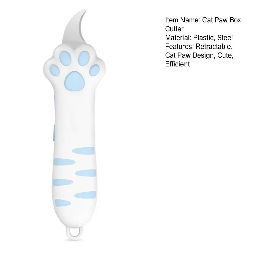 Cat Paw Box Cutter Cat Claw Design Box Paper Knife Retractable Scratching Knife Mini Cardboard Sealing Tape Cutter Stationary