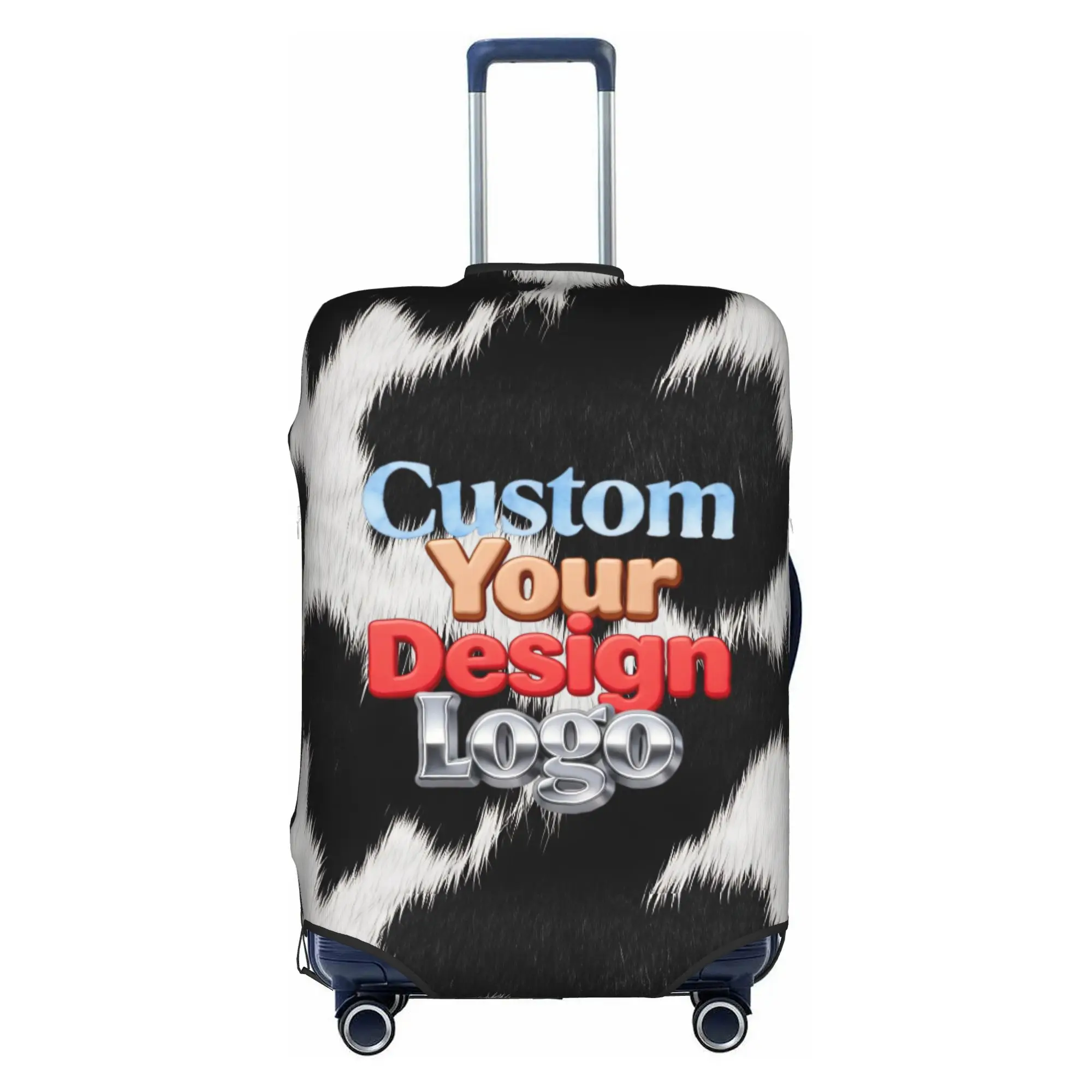 Custom Your Design Farmhouse Cowhide Pattern Luggage Cover Elastic  Travel Suitcase Protective Covers Fits 18-32 Inch