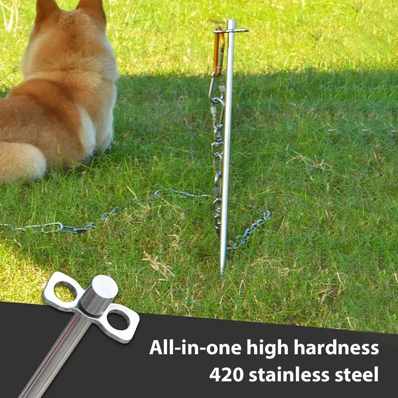 

Camping Tent Stakes 15.75Inch Heavy Duty Tent Pegs For Camping Lightweight Portable Rustproof Dog Stakes For Secure Anchoring