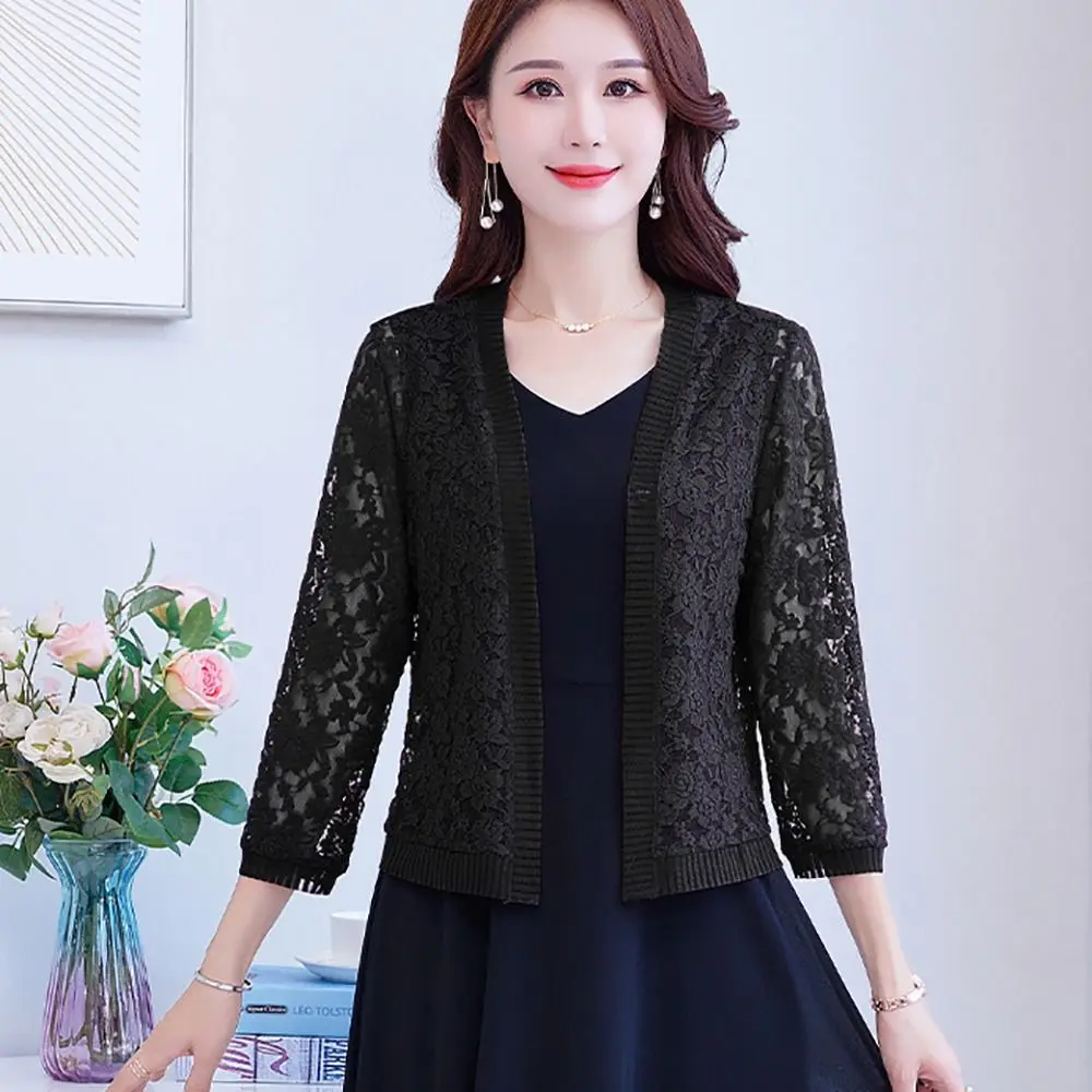 Short Outer Wear Multicolor Lace Shawl Breathable Short Tulle Shawl Sun Protection Clothing Women