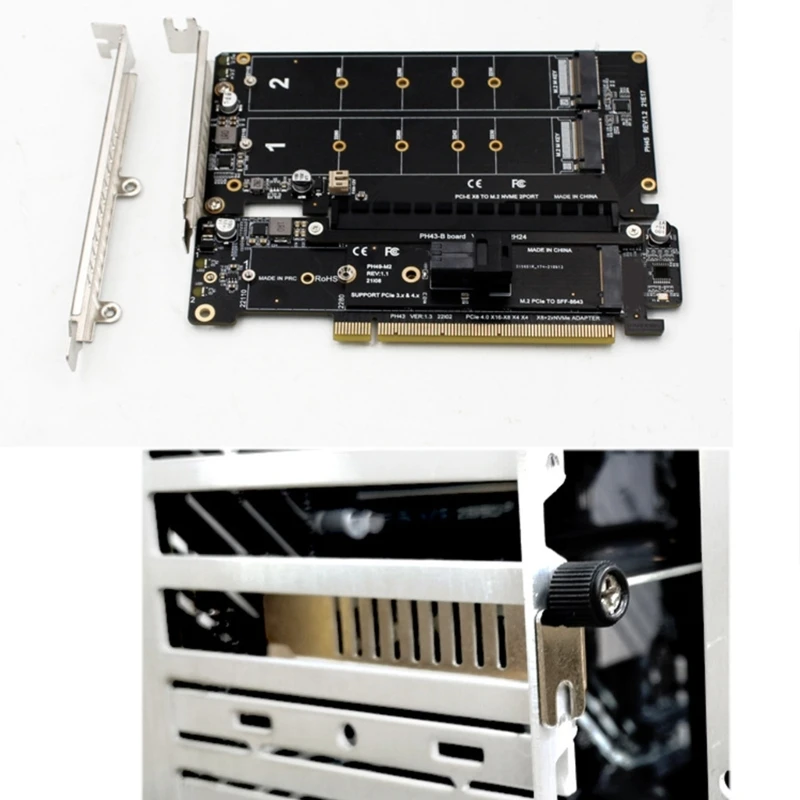 PCIE4.0 Split Expansion Riser Card PCIE X16 to X8+X4+X4 Quad VROC M.2 NVMe Port DIY Expansion Board Adapter Replacement