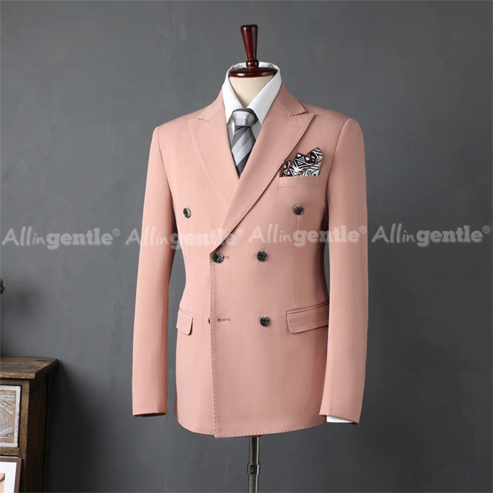 3 Piece Suit Men Double-Breasted Slim Fit Formal Wedding Long Sleeve Mens Suits Dress Groom Business Party Attire