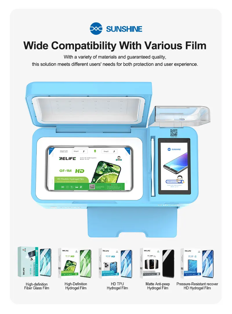 SUNSHINE C3 Mix Ultra 2-in-1 Phone Protective Film Cutting & Pasting Machine Auto-positioning Easy Operate No Bubble Save Time