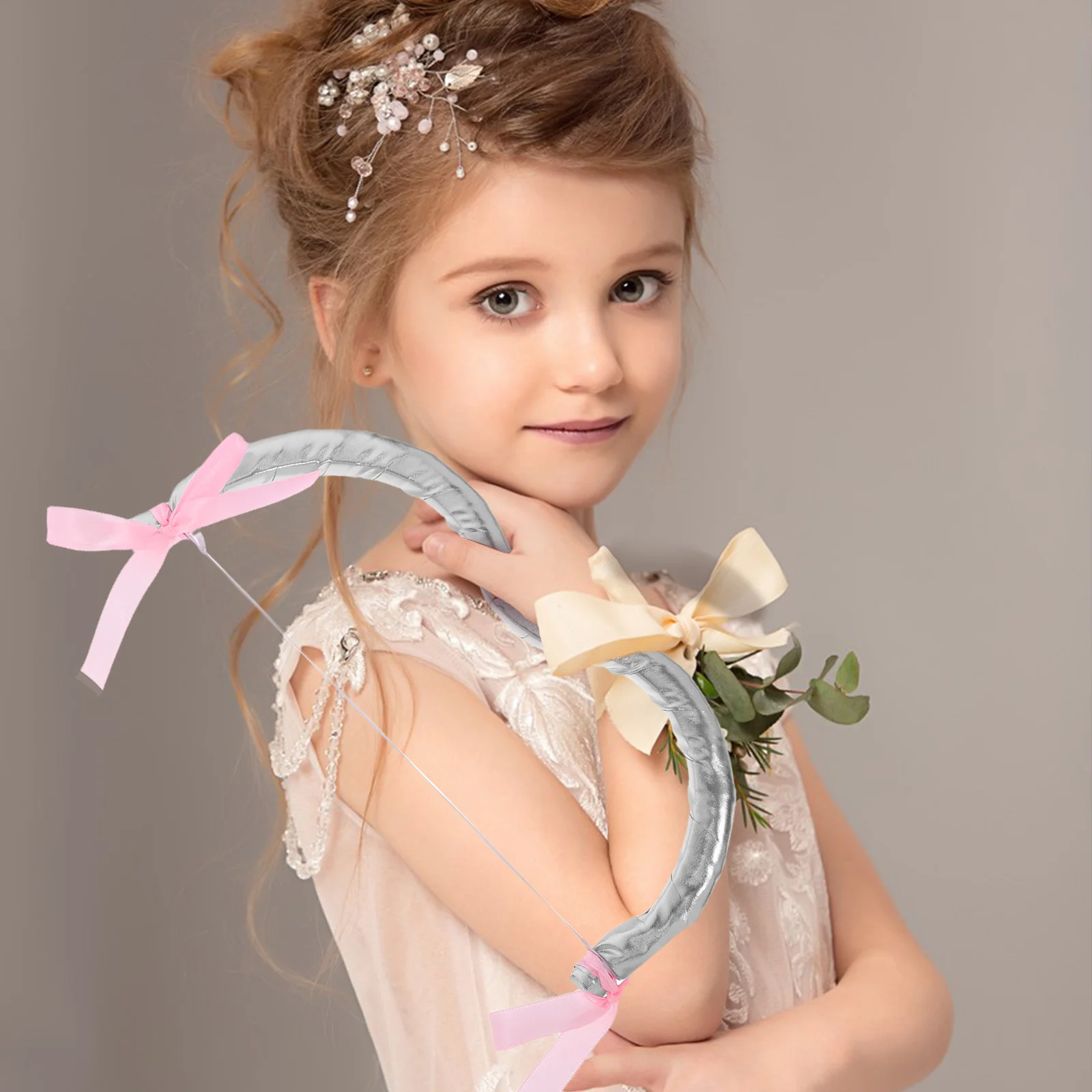 1 set 1 set Cupido Arco Freccia Prop Per San Valentino Costume Cosplay Decorazioni per feste Accessorio leggero per giochi di ruolo con realistico