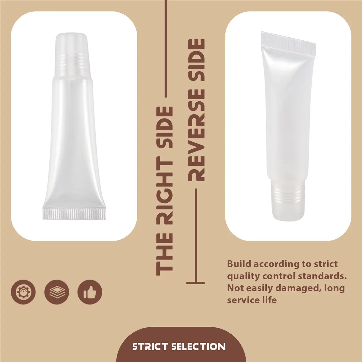 【BRILLIANT】100 Pcs 10Ml Distribution Bottle Lip Gloss Tubes, Empty Clear Lotion Containers Tubes for Cosmetics DIY, Oblique Mout