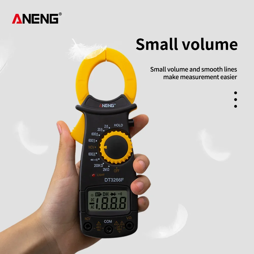 ANENG DT3266F Mini Digital Clamp Multimeter Amperemeter Electrical Clamp Meter AC / DC Voltage Resistor Diode Tester with Buzzer