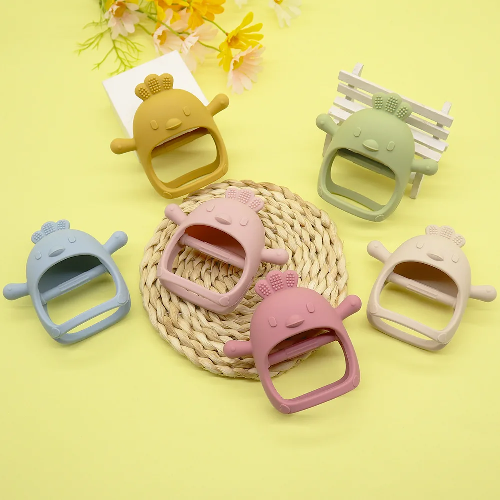 Somenie Baby Toothpaste Anti-eating Hand Mushroom Baby Food Grade Silicone Toy Soothing Molar Stick