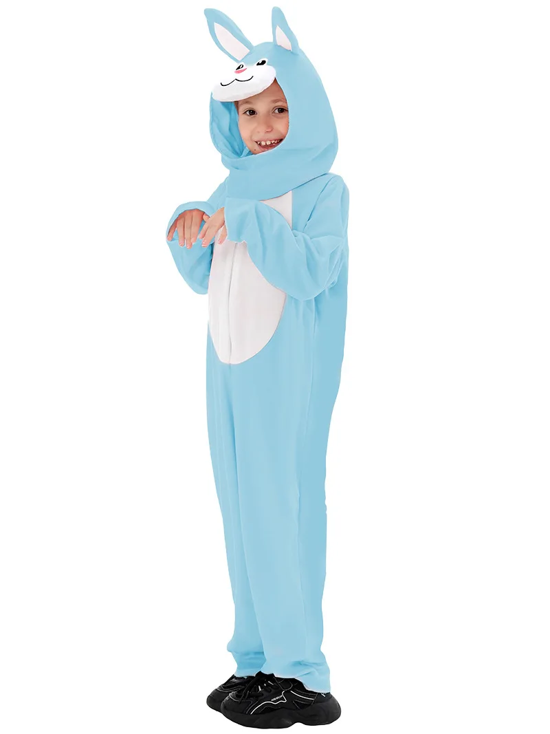 زي حيوان عيد الفصح أزياء أرنب أبيض للعب الأدوار التأثيرية لأداء مرحلة رياض الأطفال في الهالوين