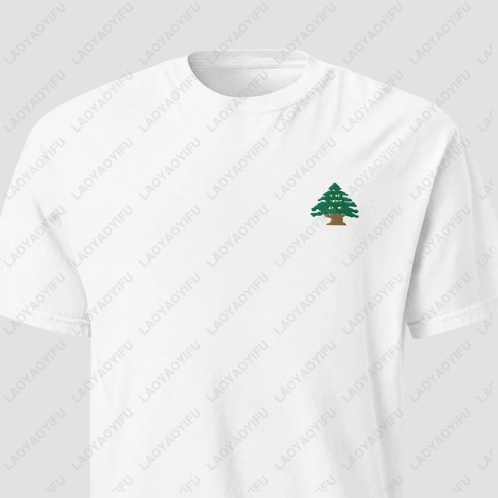 Lebanon Tree Lebanese Pride National Flag Graphic Printed Tshirt Cotton Short Sleeve Casual Fashion Loose Harajuku Man Women Tee