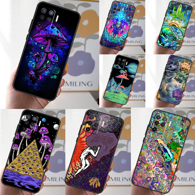 Психоделическая футболка Art для OPPO A52 A72 A5 A9 A53 2020 A96 A76 A16 A54 A74 A94 A58 A78 A98 A15 A17 A57 A77 A79 чехол