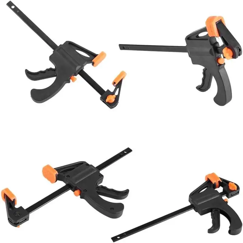

4 Inch Clip Quick Ratchet Release Speed Squeeze Wood Working Work Bar F Clamp Clip Kit Spreader Gadget Tools DIY Hand Tool