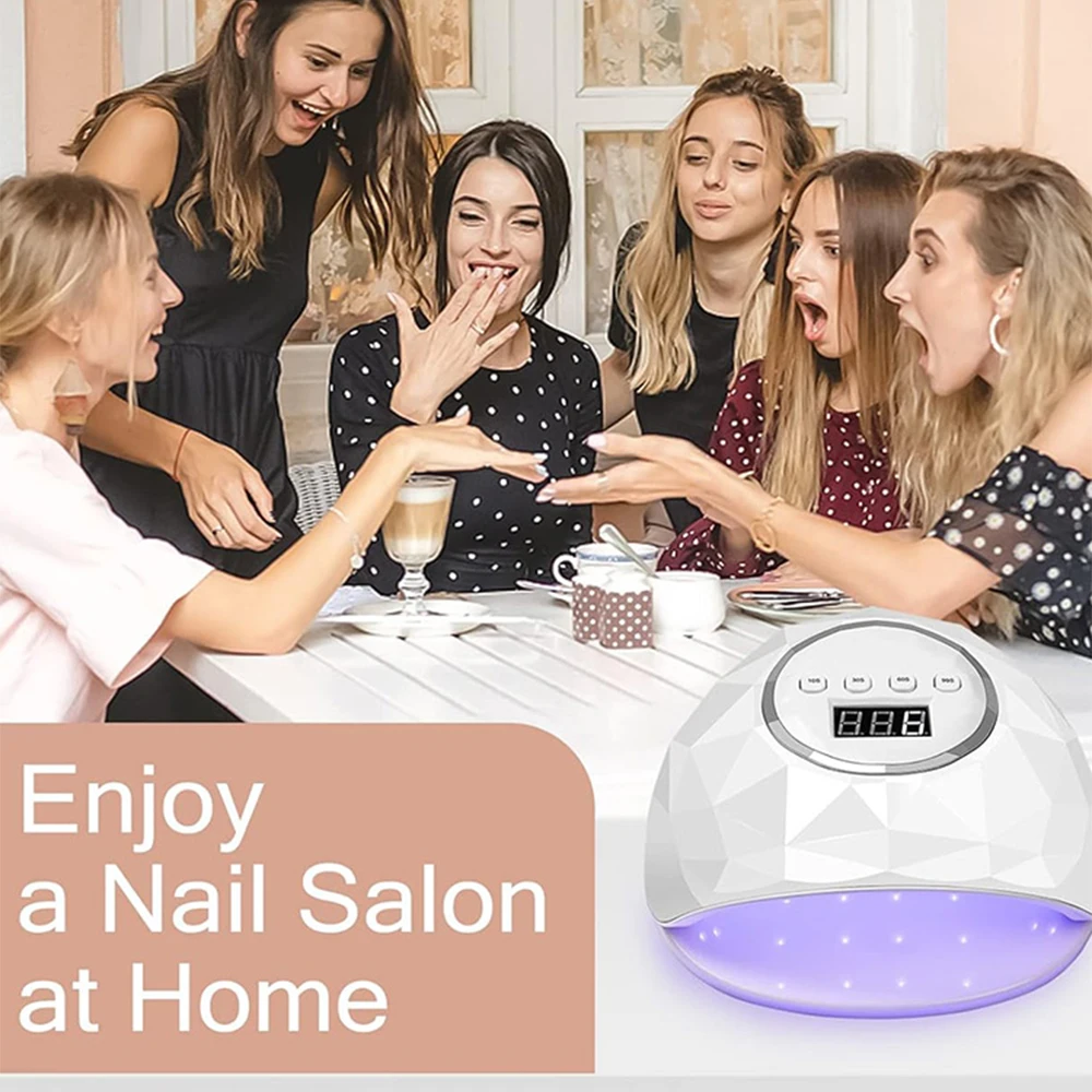مجفف أظافر LED بالأشعة فوق البنفسجية 86 وات مع 39 خرزة و4 مؤقتات مصباح احترافي لمجفف معالجة طلاء الأظافر من جل مانيكير للمنزل والصالون