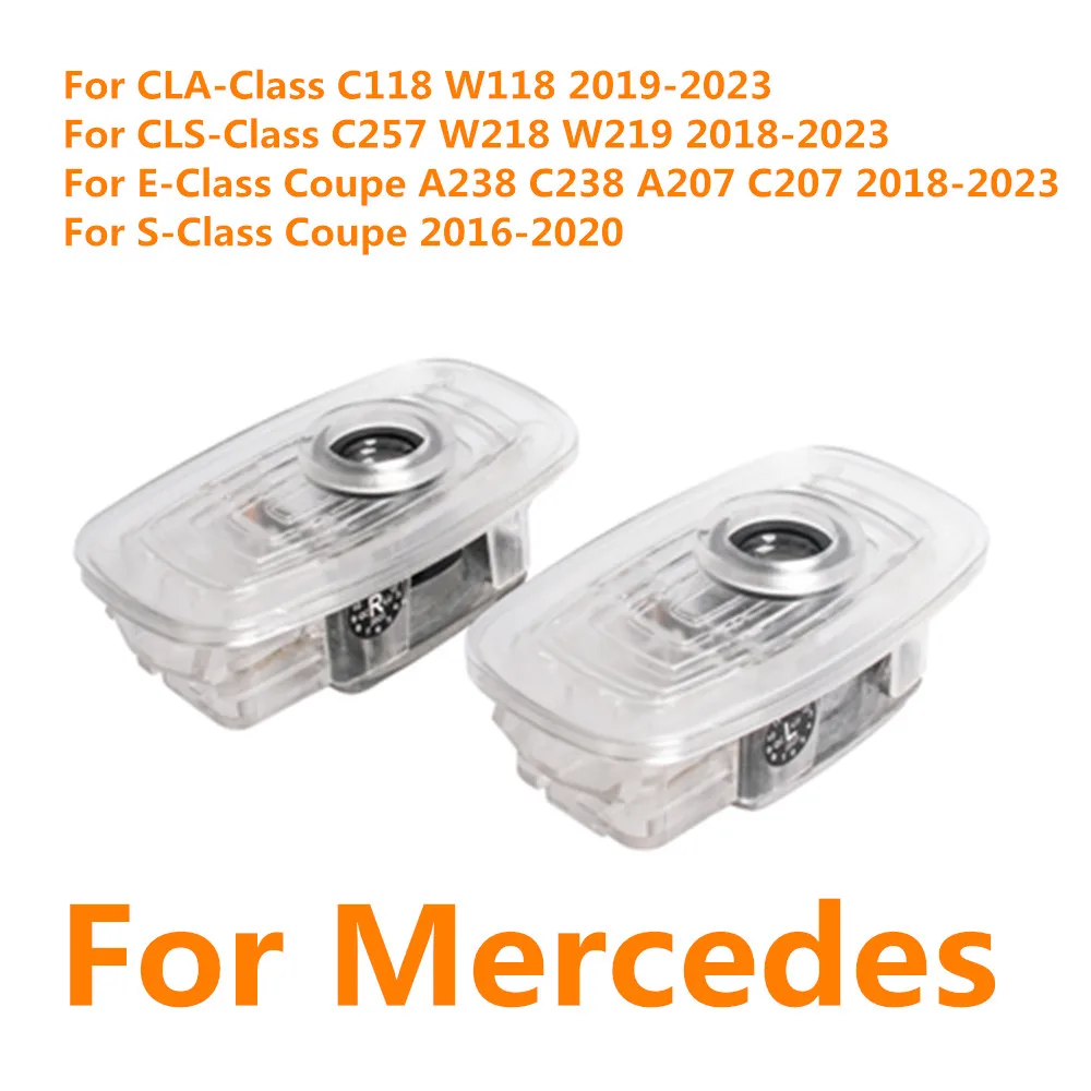 LED Car Door Logo Shadow Welcome Projector Light Accessories For Mercedes Benz CLA C118 W118 CLS C257 W218 W219 A238 C238 A207