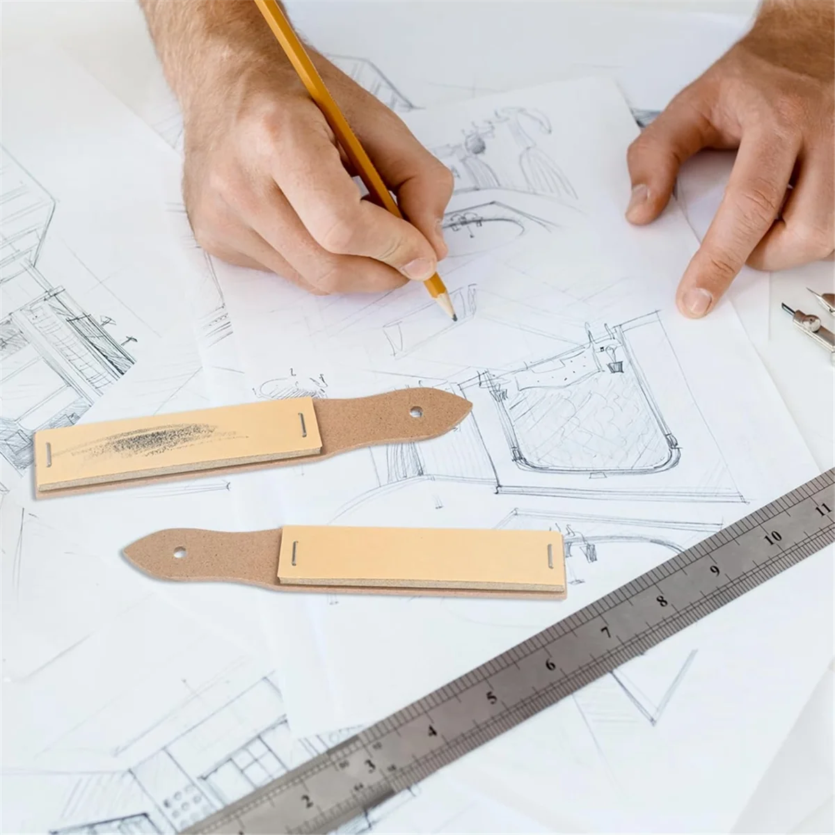 

ABNJ 20 Pcs Sandpaper Pencil Sharpener, Art Pencil Sharpener Sketch Sandpaper Pastel Pencil Sharpener