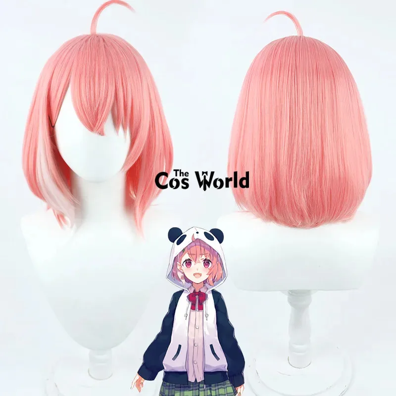 Virtual YouTuber VTuber Sasaki Saku Anime Cosplay pelucas fibra pelo sintético resistente al calor + gorro de peluca