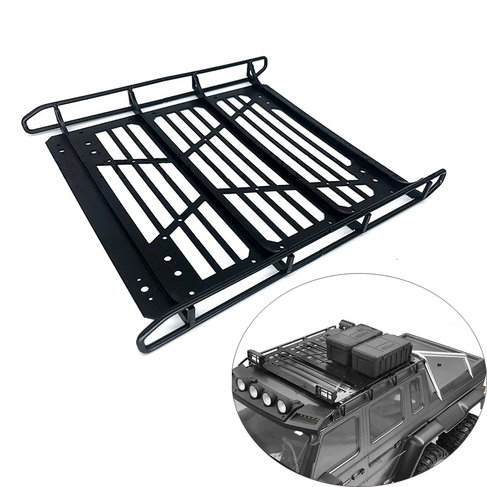 RC Metal Steel Roof Rack Luggage Carrier With lights   for 1/10 TRAXXAS Car TRX 4 TRX6 6X6 G63 G500 Upgrade parts