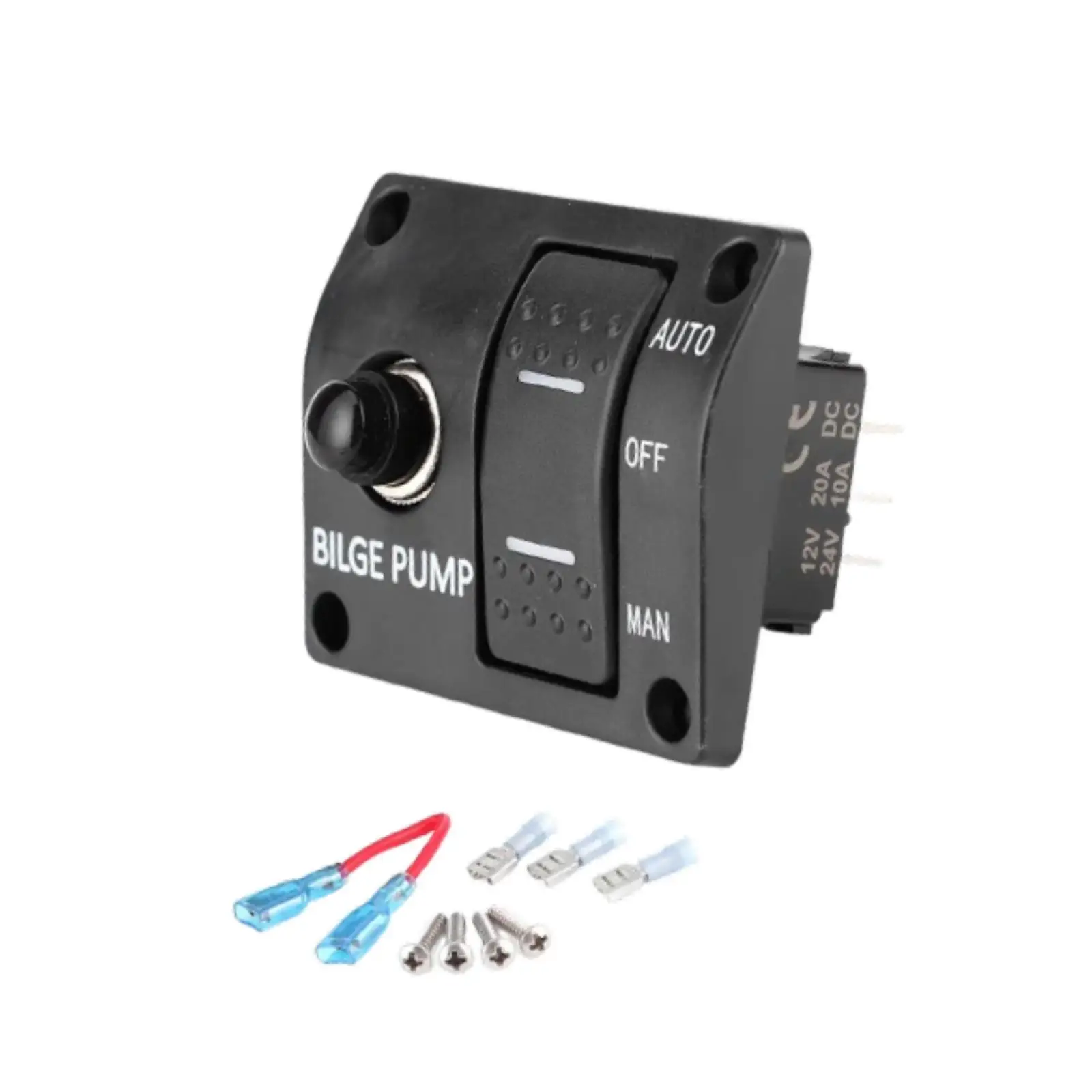 

3 Way Bilge Pump Switch Panel Easy to Install for DC Bilge Pump Premium High Performance Portable Boat Accessory Replacement