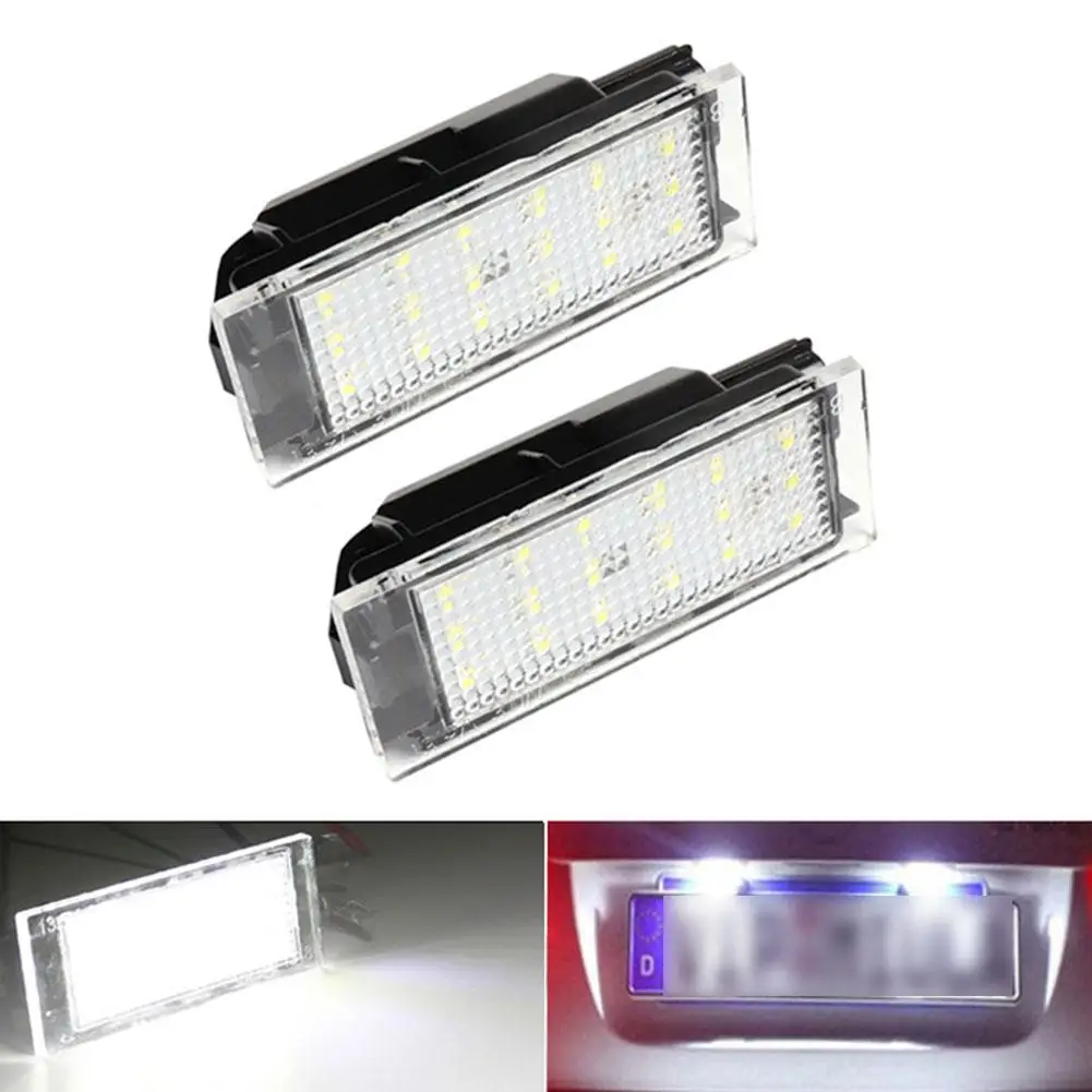18 lâmpada led luz da placa de licença do carro branco para renault clio 3 4 espace 5 kangoo 2 mestre megane 2 3 cc twingo 2 3 twizy vel c1h8