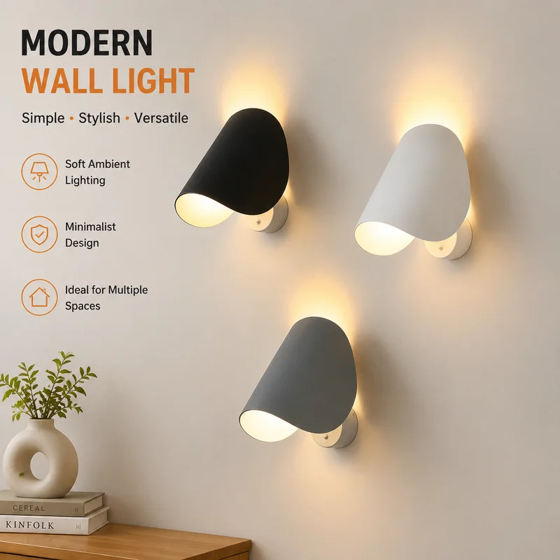 LED Wall Sconce Modern Nordic Rotating Reading Light, Adjustable Design for Bedroom, Guest Room, Hallway and Stairway Decor Lamp