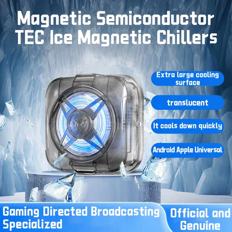 2-in-1 Magnetic Mobile Radiator Cooling Fan for iPhone IPAD Samsung Huawei Mobile Phone Tablet Computer General Game Cooling