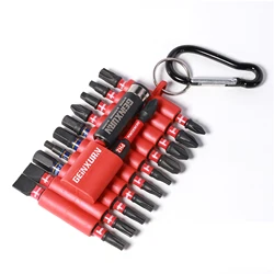Geinxurn 22 Pcs Impact Screwdriver Bits Set with Organizer Sleeve, Magnetic  S2 Steel Multi Driver Bits and 1Pc Bit Holder
