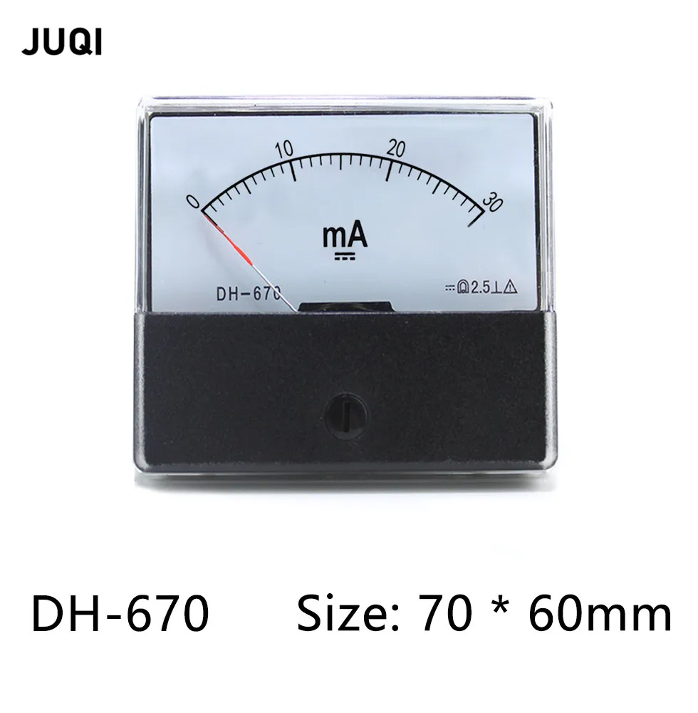 DH-670 mA DC Pointer type milliammeter 1mA 10mA 20mA  30mA 50mA 100mA 200mA 300mA 500mA Analog Mechanics Plate table Ammeter