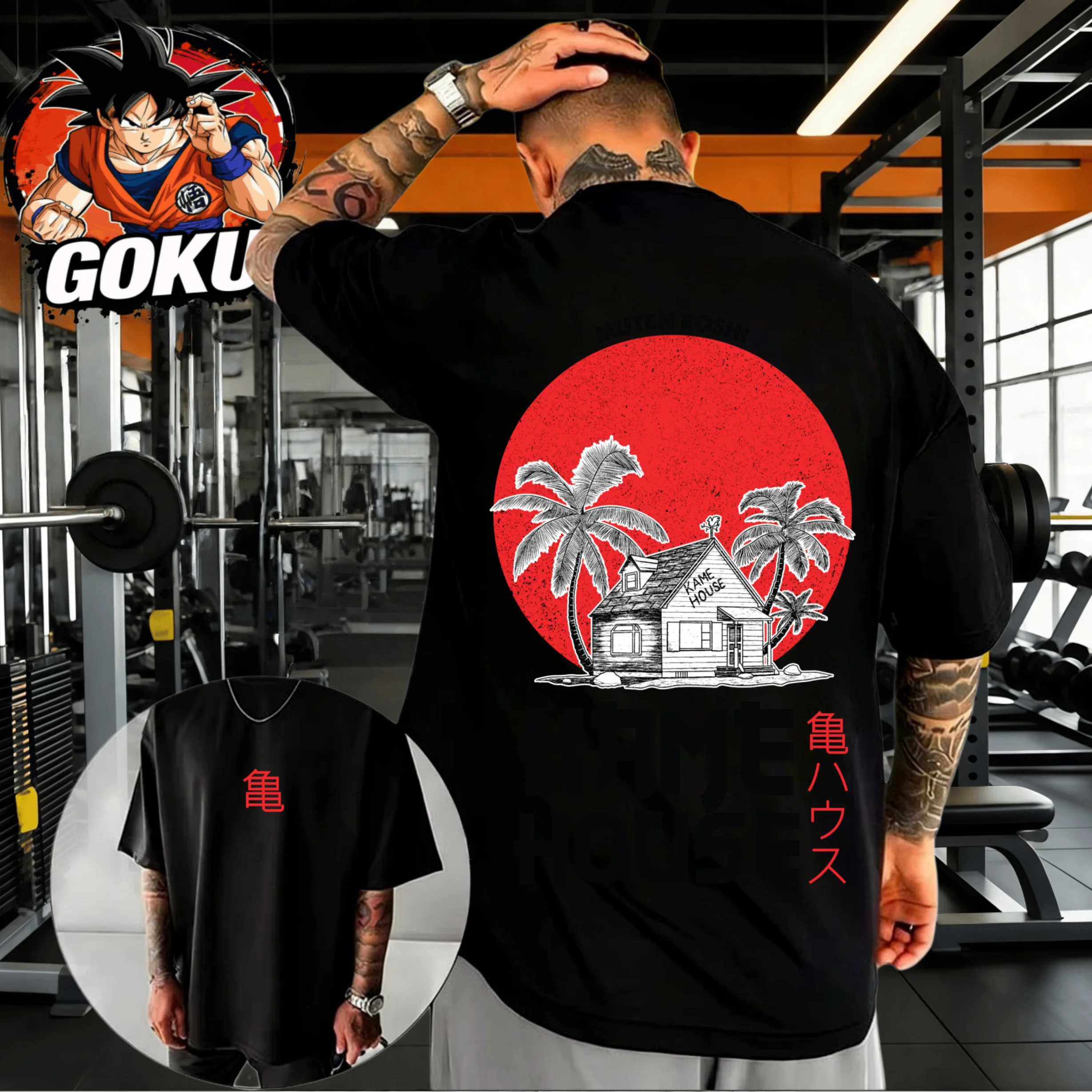 2026 Sommer Dragon Ball Kame House Vintage Oversized T-Shirt 100% Baumwolle Anime-Print Lässige Y2K Oberteile für Herren Damen Kinder