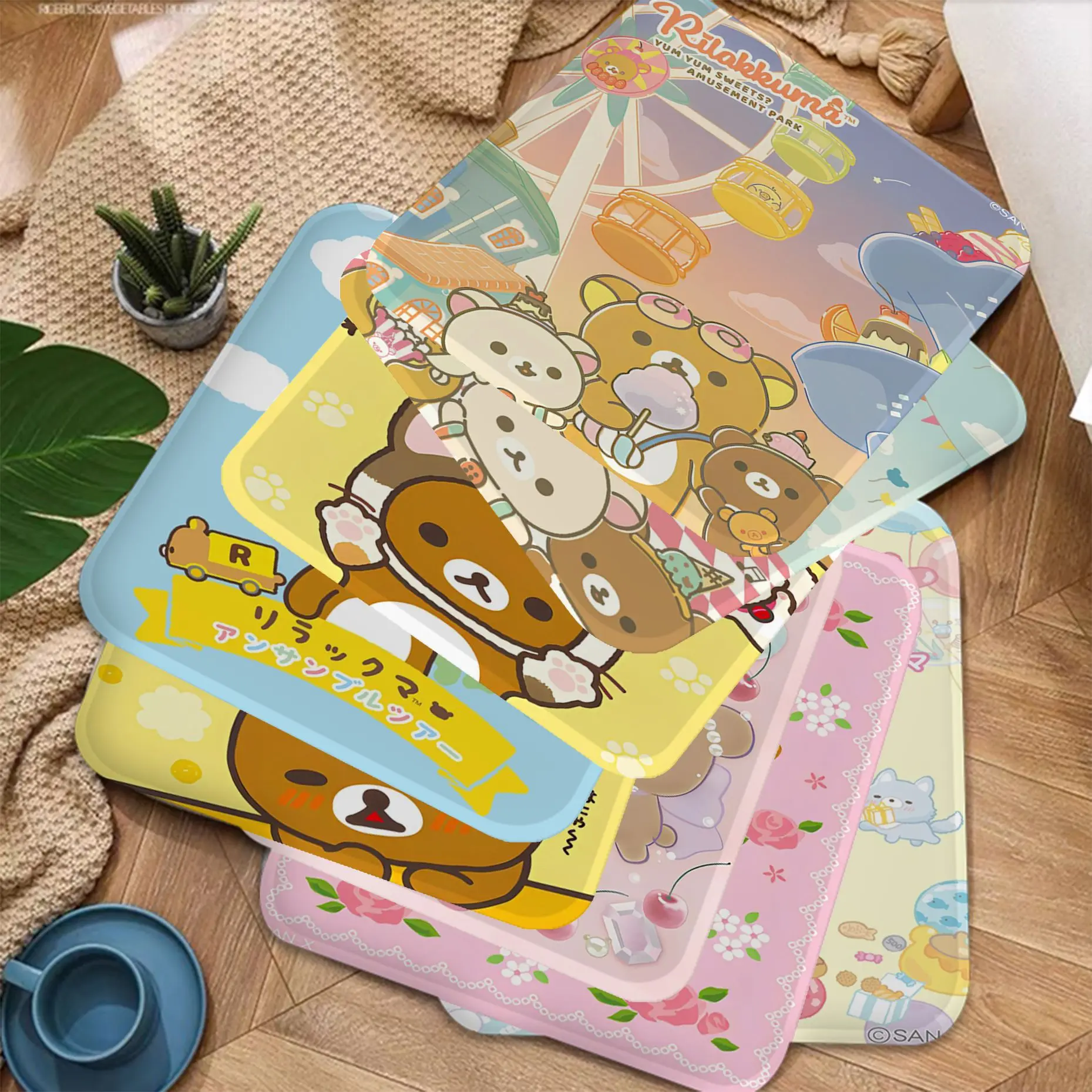 Rilakkuma Modern Minimalist Style Stool Pad Patio Home Kitchen Office Chair Seat Cushion Pads Sofa Seat 40x40cm Stool Seat Mat