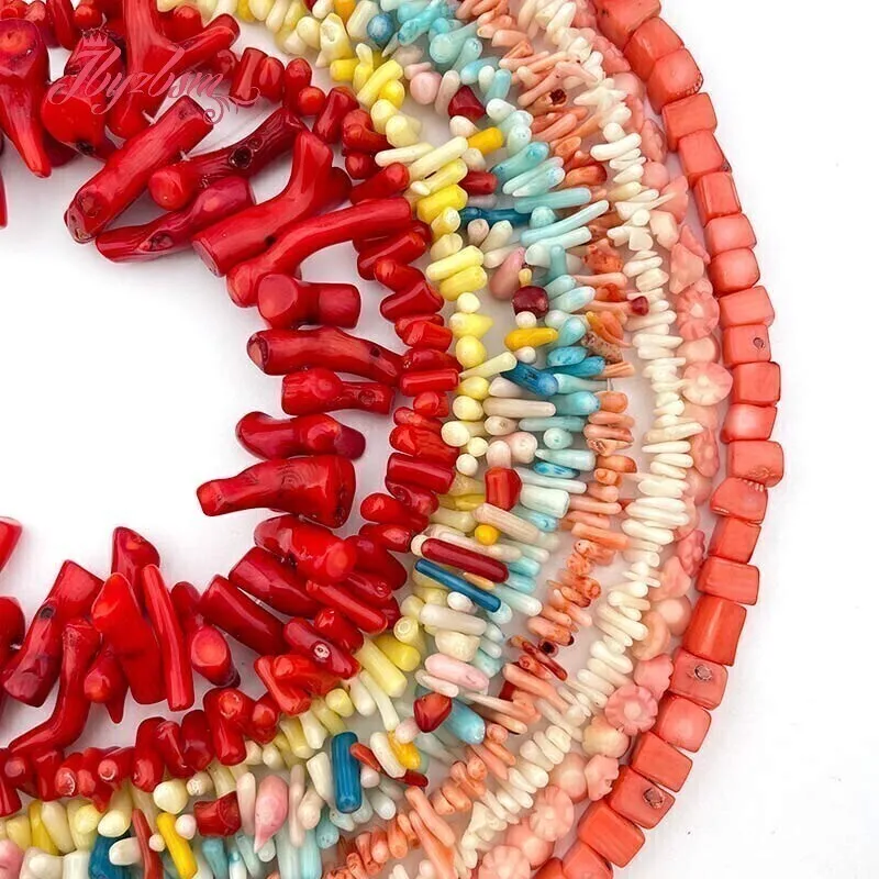 Natural Coral Stone Beads Spacer Loose For Jewelry Making Strand 15Inch  DIY Necklace Bracelets Earring image 5