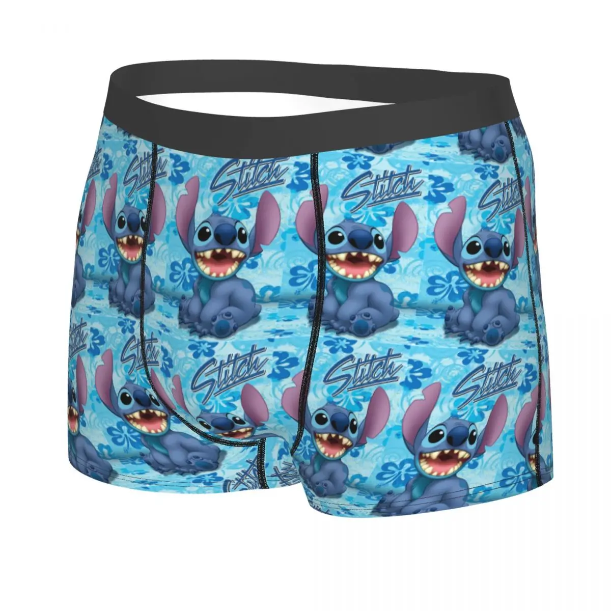멋진 릴로 스티치 만화 애니메이션 만화 복서 반바지 팬티 남성 편안한 팬티 속옷