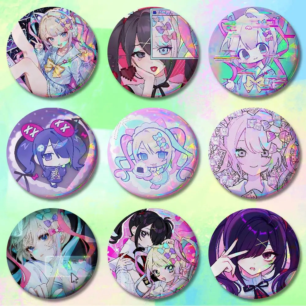 N-Needy Streamer O-Overload Button Pin Daily Stylish Ornament Badge Exquisite Round Brooches Backpack Accessorie