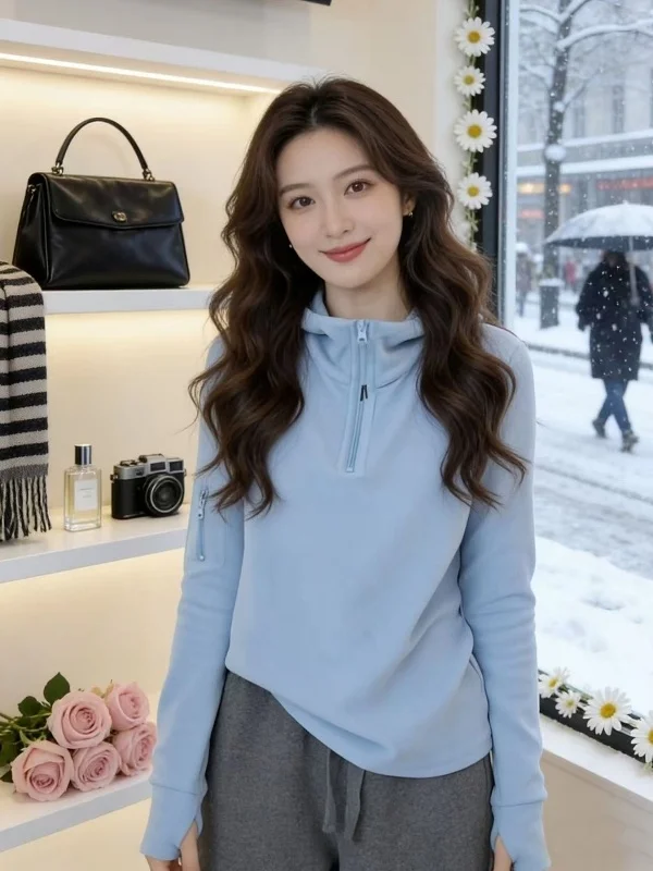 

Женская толстовка больших размеров с молнией, свободного кроя, с эффектом похудения, удобная, для повседневной носки, весна 2026