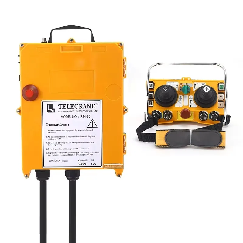 F24-60 Rocker Waterproof Industrial Hydraulic Joystick Radio Remote Control For Overhead Bridge Crane Electric Hoist AC/DC24V