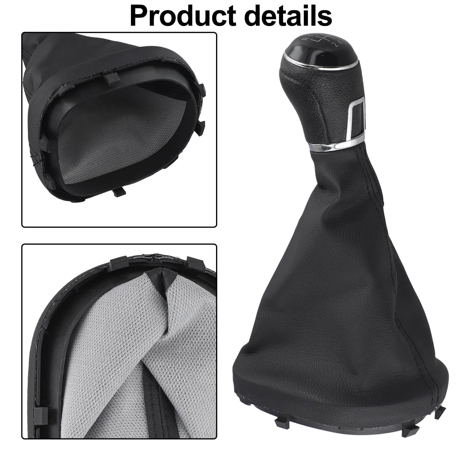 Leather-Wrapped Manual Shift Knob for 6-Speed and 5-Speed Transmissions Compatible with For Touran 2003 to 2010