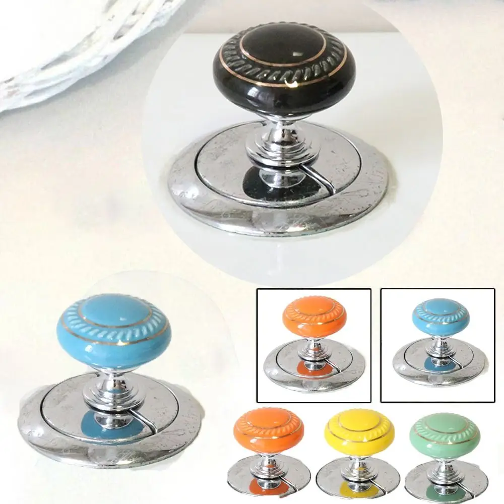 Fashion Ceramic Round Shaped Toilet Tank Button Universal Labor-saving Furniture Handle Toilet Tank Button Aid Toilet
