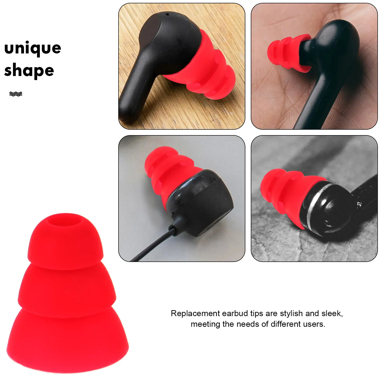 15Pcs Replacement Earbud Tips Silicone Earbud Covers Multi-Size Earphone Tips for Comfortable Fit Noise Isolation Long-Lasting