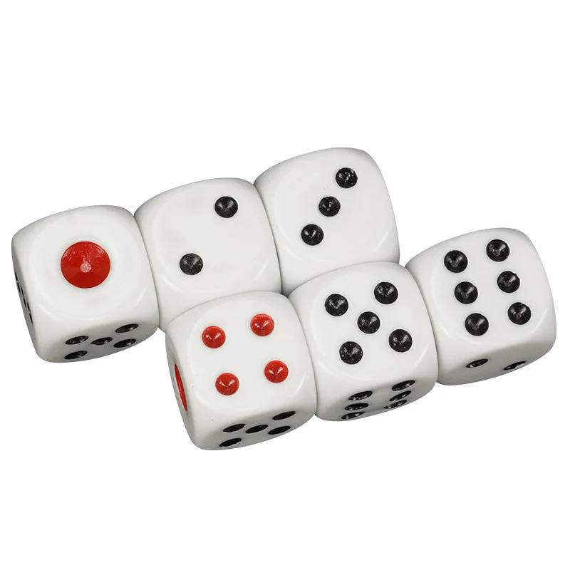 100pcs/Pack New Material Acrylic Mahjong Dice Red Black Dot Round Corner High Quality Boutique Dice